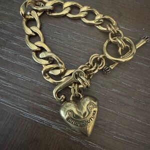 Juicy Couture Gold Heart Charm Bracelet